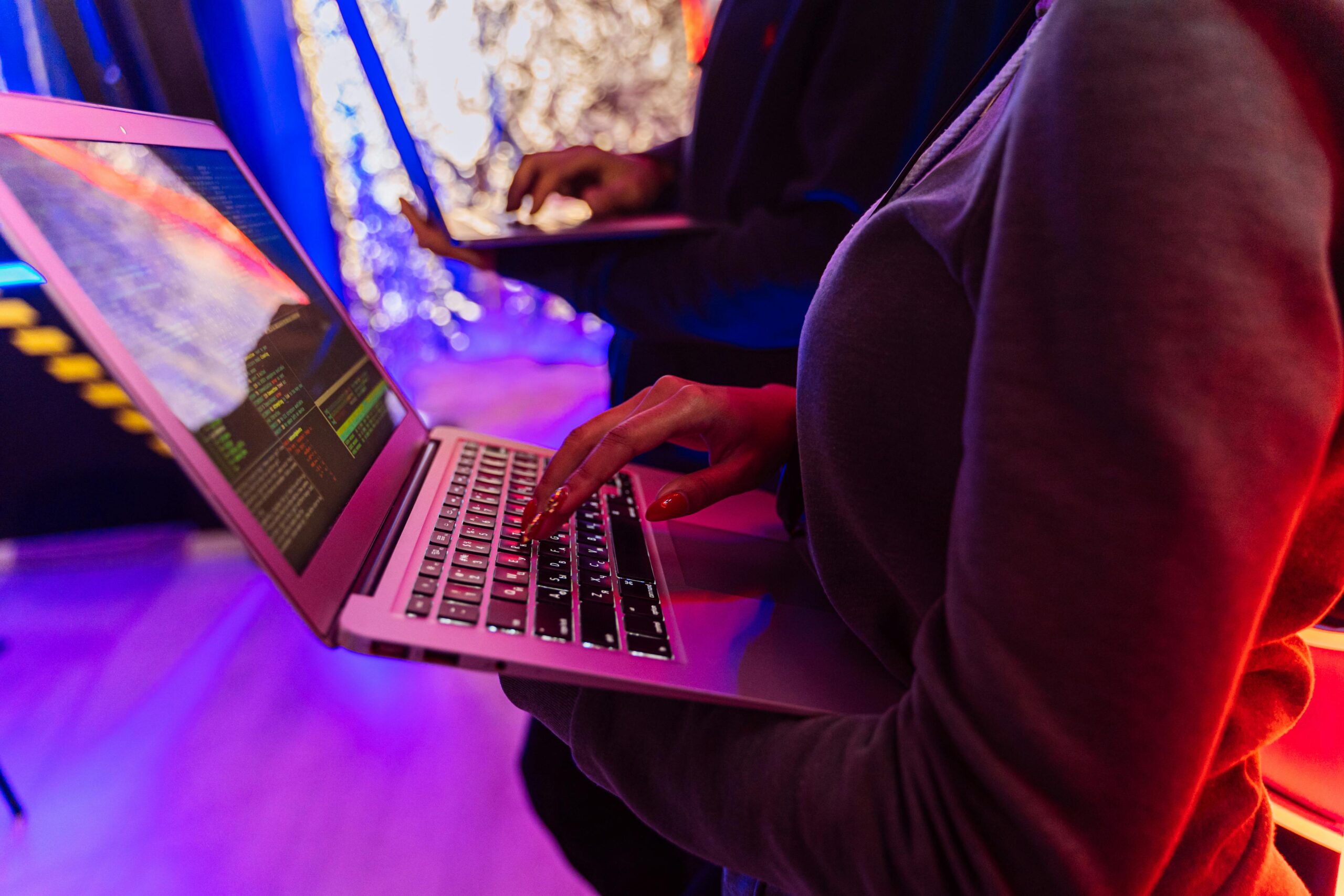 Person working on a laptop