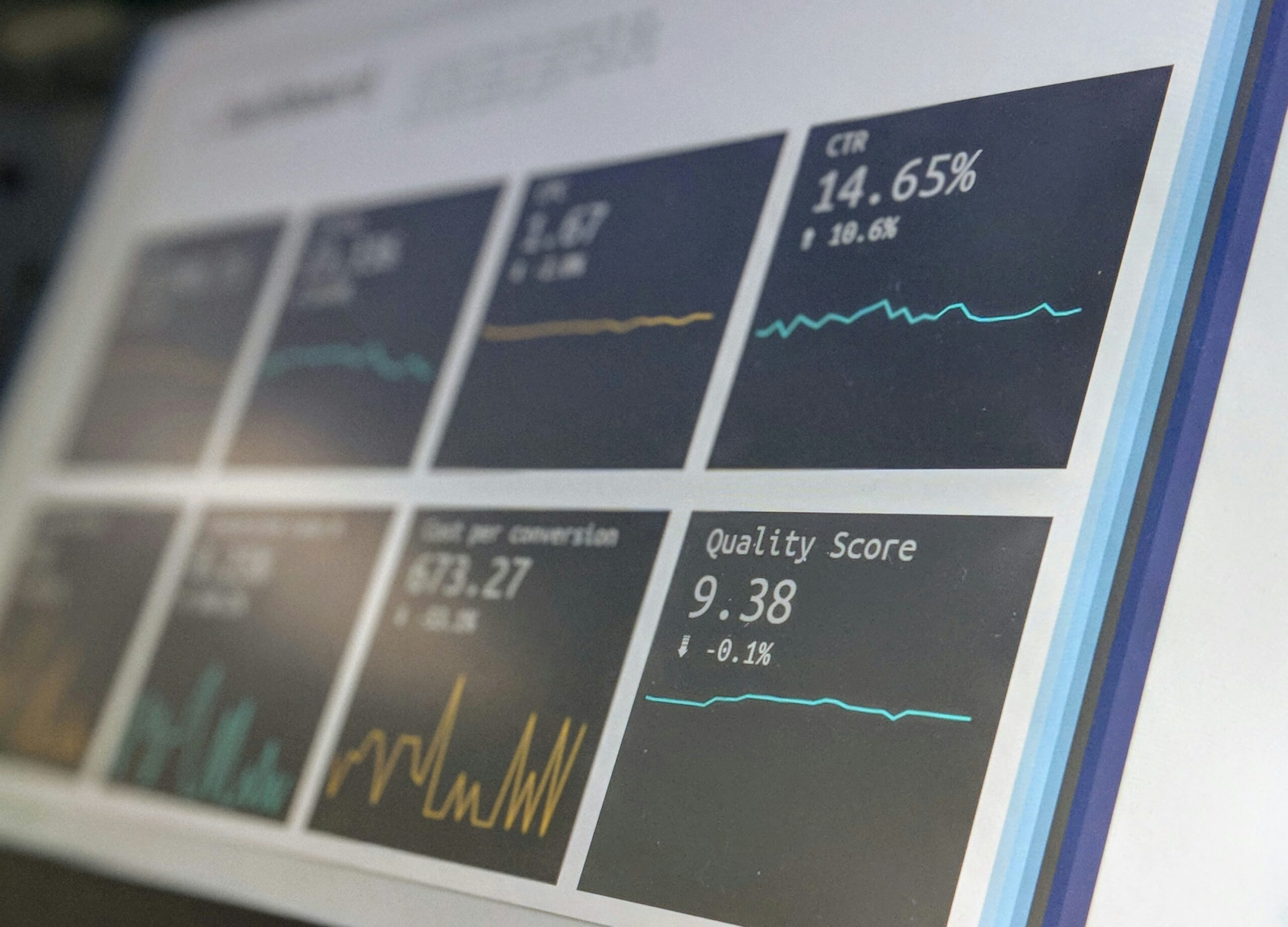 Statistical data and analytics on screen